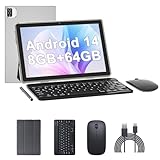 Tablet 10 Inch Android 14 Tableta, 2 in 1 Tablets with Keyboard Mouse Case Stylus, 8GB RAM+64GB ROM...