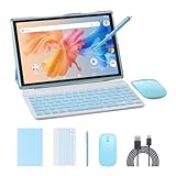 NOVOJOY 2 in 1 Tablet 10 Inch Android 14 OS Tableta, Tablets with Keyboard, Mouse, Case, Stylus,...