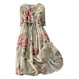 descuentos y ofertas de hoy Cotton Linen Dresses for Women 2024 Maxi Button Down Plus Size A Line...
