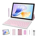 ZZB 2 in 1 Tablet with Keyboard Case Mouse Stylus Pen, 10 inch Tablet Android 14.0 Tablets PC Set,...