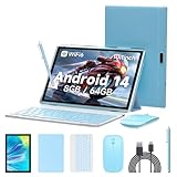 RUIQIAI Android 14 Tableta, 2 in 1 Tablet 10 Inch,Computer Tablet, with Keyboard Case, 8GB+64GB...