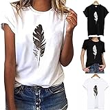 JEGULV Sales Today Clearance Summer Tshirts for Women 2024, Women's Short Sleeve Blouse Daisy Floral...
